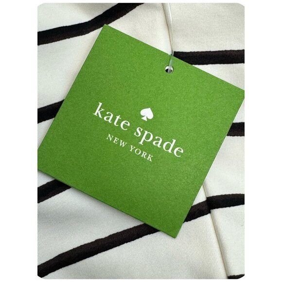 Kate Spade NY NWT $138 Bathing Beauty Graphic Striped 1-Piece Swimsuit Cream LG - Picture 4 of 8